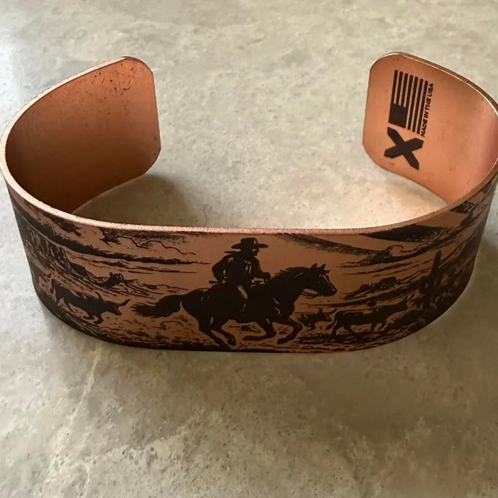 Copper etched cuff